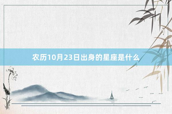 农历10月23日出身的星座是什么